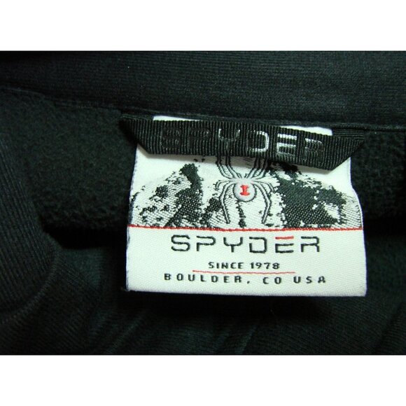 Spyder Mens 2XL Black Half Zip Sweater Gait Knit Pullover Jacket Long Sleeve USA - Picture 9 of 12